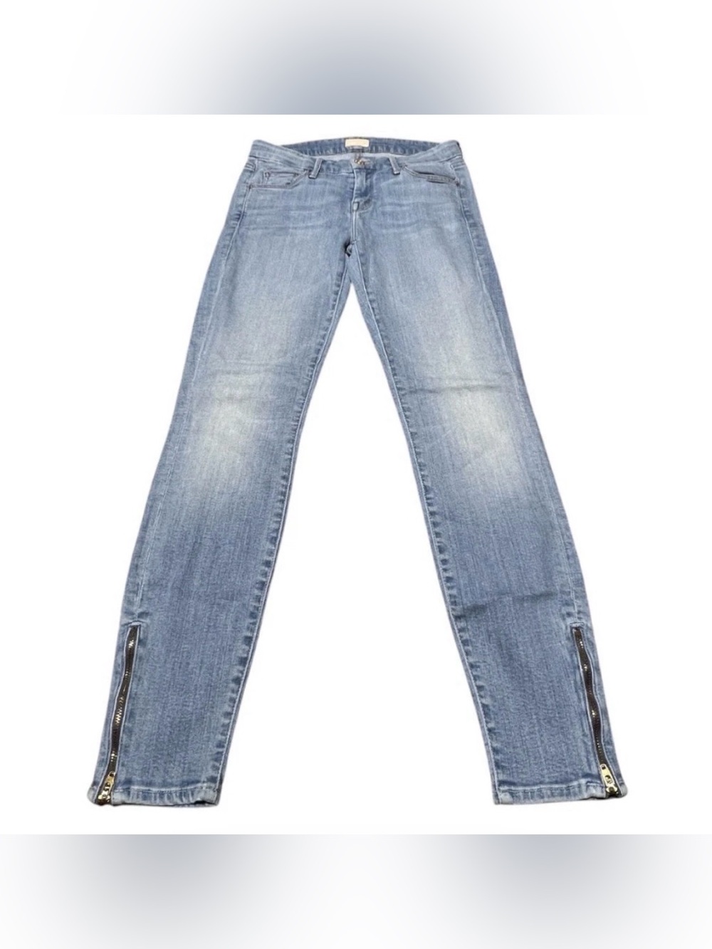 Mother Jeans The Looker Mid Rise Skinny Stretch Ankle Zip Blue Jeans Size 25